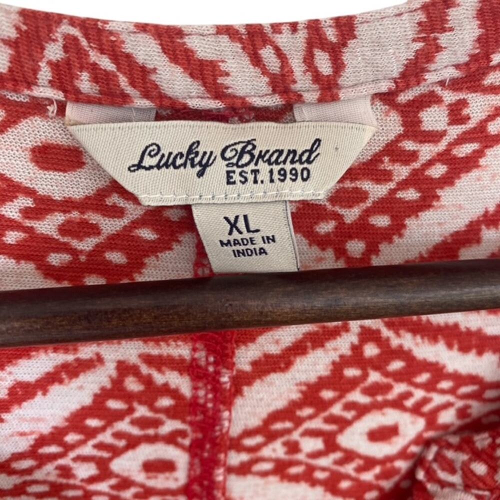 Lucky Brand Burnt Orange and Off-White Blouse - XL - Picture 4 of 5